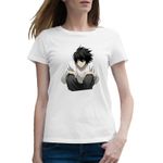 Fashion, accesorii si bijuterii - Femei - Imbracaminte femei - Tricouri si topuri femei - Tricou femei Death Note L Detectiv Dragobete Valentines Day Anime, alb, marime 2XL - Infinity.ro