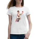 Fashion, accesorii si bijuterii - Femei - Imbracaminte femei - Tricouri si topuri femei - Tricou femei Death Note Light Yagami Apple Mar Anime, alb, marime 2XL - Infinity.ro