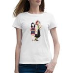 Fashion, accesorii si bijuterii - Femei - Imbracaminte femei - Tricouri si topuri femei - Tricou femei Demon Slayer Sabito Makomo Friends, alb, marime 2XL - Infinity.ro