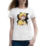 Fashion, accesorii si bijuterii - Femei - Imbracaminte femei - Tricouri si topuri femei - Tricou femei Demon Slayer Zenitsu Manga, alb, marime 2XL - Infinity.ro