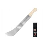 Sport si Outdoor - Camping - Cutite, bricege si accesorii - Cutite si bricege - Set maceta Otel Inoxidabil si spray autoaparare chili DEPOX®, Maner Lemn Natural, pentru Gradinarit, Agricultura, Silviculturam, 55 cm/60 ml - Infinity.ro