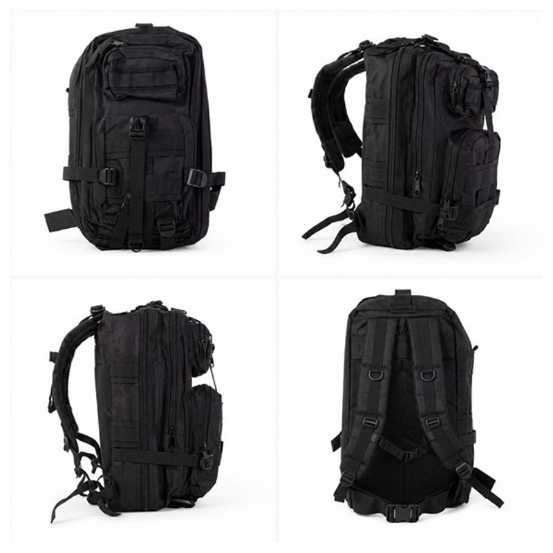 Sport si Outdoor - Articole de voiaj - Rucsacuri - Rucsac Tactic Militar de Supravietuire 28L DEPOX®, Negru, Compartimente Multiple, Sistem MOLLE - Infinity.ro