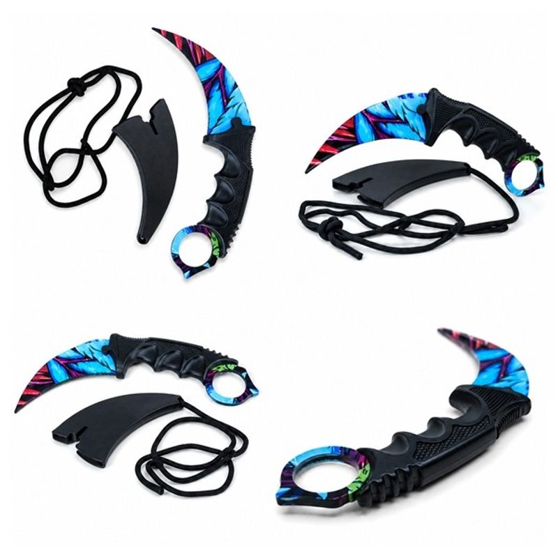 Sport si Outdoor - Camping - Cutite, bricege si accesorii - Cutite si bricege - Set doua cutite karambit DEPOX®, 22 cm, multicolor, teaca inclusa - Infinity.ro