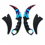 Sport si Outdoor - Camping - Cutite, bricege si accesorii - Cutite si bricege - Set doua cutite karambit DEPOX®, 22 cm, multicolor, teaca inclusa - Infinity.ro