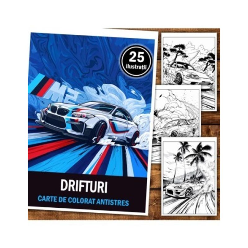 Carti si Birotica - Carti - Carti pentru copii - Carti de colorat - Carte de colorat antistres , 25 de ilustratii Drifturi, 56 pagini, A5 - Infinity.ro