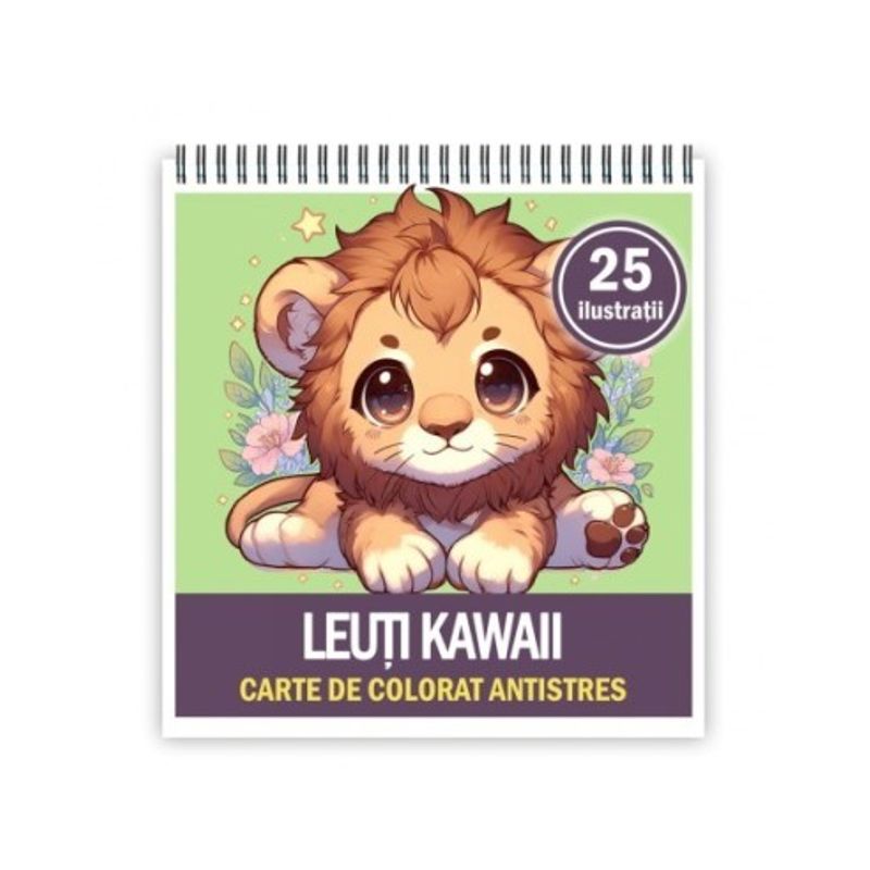 Carti si Birotica - Carti - Carti pentru copii - Carti de colorat - Carte de colorat antistres , 25 de ilustratii Leuti Kawaii, 56 pagini, A5 - Infinity.ro