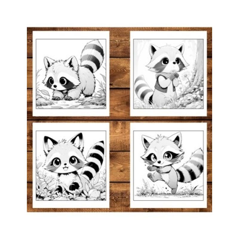 Carti si Birotica - Carti - Carti pentru copii - Carti de colorat - Carte de colorat antistres , 25 de ilustratii Ratoni Kawaii, 56 pagini, A5 - Infinity.ro