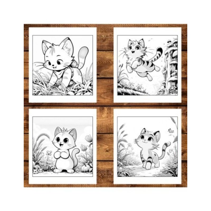 Carti si Birotica - Carti - Carti pentru copii - Carti de colorat - Carte de colorat antistres , 25 de ilustratii Pisicute Kawaii, 56 pagini, A5 - Infinity.ro