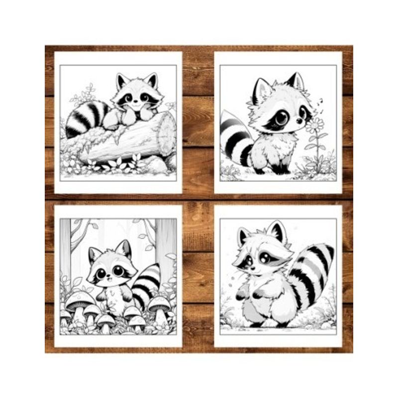 Carti si Birotica - Carti - Carti pentru copii - Carti de colorat - Carte de colorat antistres , 25 de ilustratii Ratoni Kawaii, 56 pagini, A5 - Infinity.ro