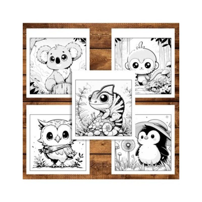 Carti si Birotica - Carti - Carti pentru copii - Carti de colorat - Carte de colorat antistres , 30 de ilustratii Animalute Adorabile, 66 pagini, A5 - Infinity.ro