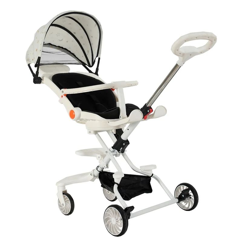 Jucarii, Copii si Bebe - Carucioare si articole de transport - Carucioare - Carucioare sport - Carucior Sport Pliabil KD-2012 Reversibil 360° pentru copii, 6–36 luni, alb - Infinity.ro