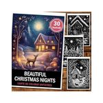 Carti si Birotica - Carti - Carti pentru copii - Carti de colorat - Carte de colorat antistres , 30 de ilustratii Beautiful Christmas Nights, 66 pagini, A5 - Infinity.ro