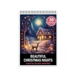 Carti si Birotica - Carti - Carti pentru copii - Carti de colorat - Carte de colorat antistres , 30 de ilustratii Beautiful Christmas Nights, 66 pagini, A5 - Infinity.ro