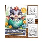 Carti si Birotica - Carti - Carti pentru copii - Carti de colorat - Carte de colorat antistres , 30 de ilustratii Bebelusi de Dragoni, 66 pagini, A5 - Infinity.ro