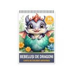 Carti si Birotica - Carti - Carti pentru copii - Carti de colorat - Carte de colorat antistres , 30 de ilustratii Bebelusi de Dragoni, 66 pagini, A5 - Infinity.ro