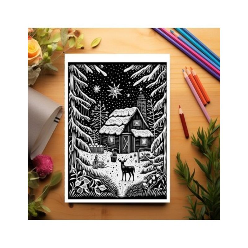 Carti si Birotica - Carti - Carti pentru copii - Carti de colorat - Carte de colorat antistres , 30 de ilustratii Craciun Calduros, 66 pagini, A5 - Infinity.ro