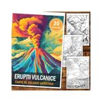 Carti si Birotica - Carti - Carti pentru copii - Carti de colorat - Carte de colorat antistres , 30 de ilustratii Eruptii Vulcanice, 66 pagini, A5 - Infinity.ro