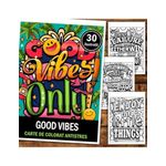 Carti si Birotica - Carti - Carti pentru copii - Carti de colorat - Carte de colorat antistres , 30 de ilustratii Good vibes, 66 pagini, A5 - Infinity.ro