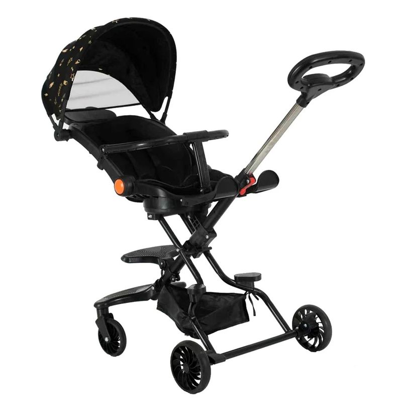 Jucarii, Copii si Bebe - Carucioare si articole de transport - Carucioare - Carucioare sport - Carucior Sport Pliabil KD-2012 Reversibil 360° pentru copii, 6–36 luni, negru - Infinity.ro