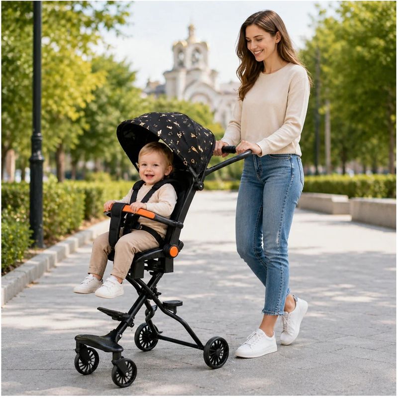 Jucarii, Copii si Bebe - Carucioare si articole de transport - Carucioare - Carucioare sport - Carucior Sport Pliabil KD-2010 pentru copii, ideal pentru calatorii, 6–36 luni, negru - Infinity.ro