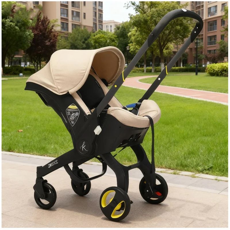 Jucarii, Copii si Bebe - Carucioare si articole de transport - Carucioare - Carucioare 2 in 1 - Carucior transformabil 2 in 1 pentru bebelusi, 0-18 luni, pana la 13 kg, crem - Infinity.ro