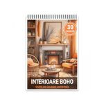 Carti si Birotica - Carti - Carti pentru copii - Carti de colorat - Carte de colorat antistres , 30 de ilustratii Interioare Boho, 66 pagini, A5 - Infinity.ro