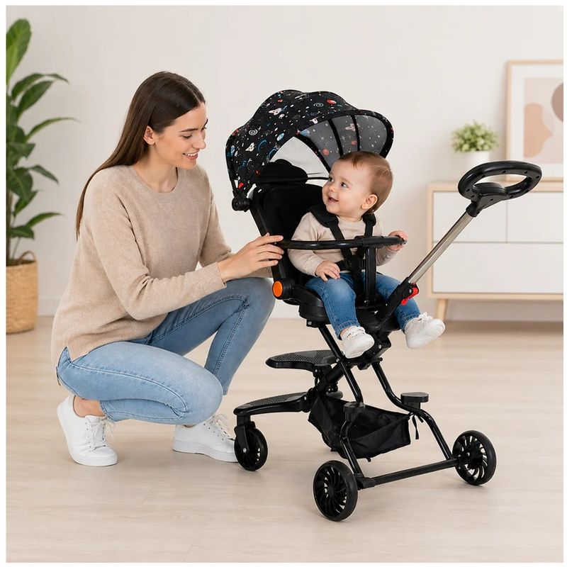 Jucarii, Copii si Bebe - Carucioare si articole de transport - Carucioare - Carucioare sport - Carucior Sport Pliabil KD-2012 Reversibil 360° pentru copii, 6–36 luni, multicolor - Infinity.ro