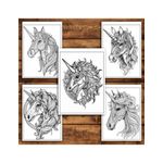 Carti si Birotica - Carti - Carti pentru copii - Carti de colorat - Carte de colorat antistres , 30 de ilustratii Unicorni Mandala, 66 pagini, A5 - Infinity.ro