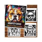 Carti si Birotica - Carti - Carti pentru copii - Carti de colorat - Carte de colorat antistres , 34 de ilustratii Graffity Dogs, 74 pagini, A5 - Infinity.ro