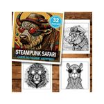 Carti si Birotica - Carti - Carti pentru copii - Carti de colorat - Carte de colorat antistres , 32 de ilustratii Steampunk Safari, 70 pagini, A5 - Infinity.ro