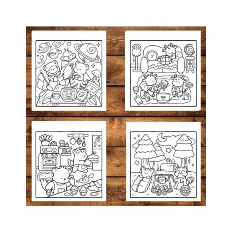 Carti si Birotica - Carti - Carti pentru copii - Carti de colorat - Carte de colorat antistres , 36 de ilustratii Comfy and Cozy, 78 pagini, A5 - Infinity.ro