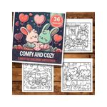 Carti si Birotica - Carti - Carti pentru copii - Carti de colorat - Carte de colorat antistres , 36 de ilustratii Comfy and Cozy, 78 pagini, A5 - Infinity.ro