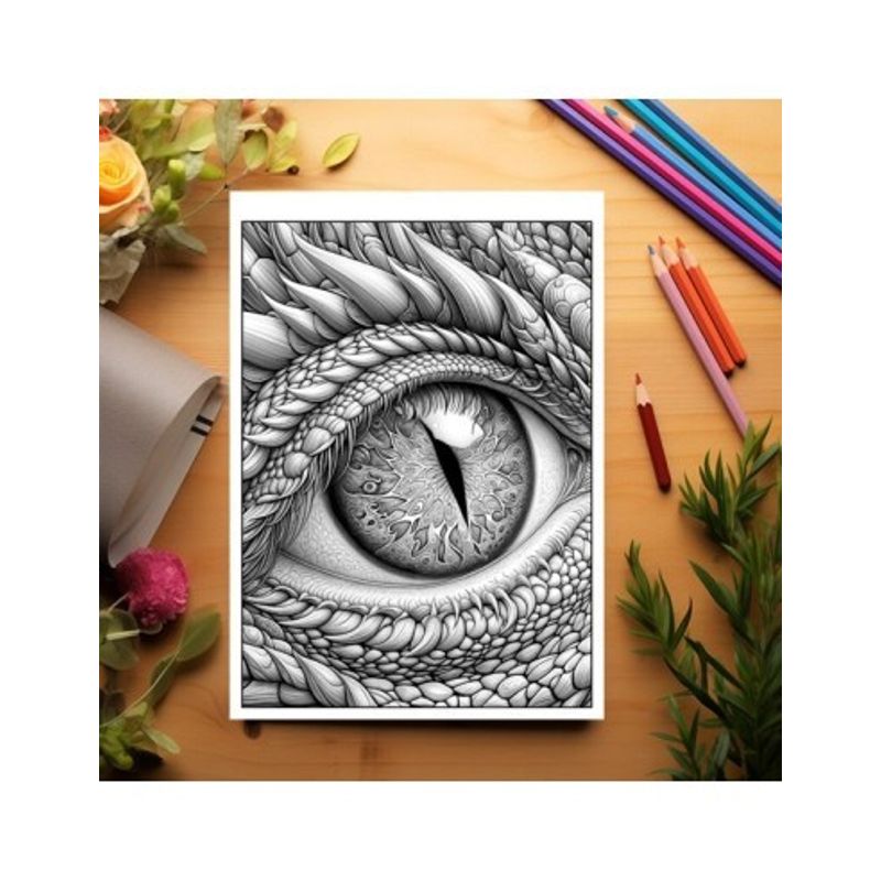 Carti si Birotica - Carti - Carti pentru copii - Carti de colorat - Carte de colorat antistres , 36 de ilustratii Ochi de Dragoni, 78 pagini, A5 - Infinity.ro