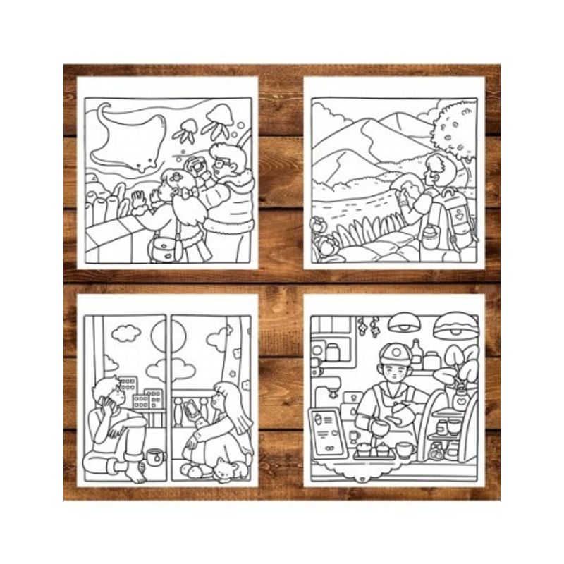 Carti si Birotica - Carti - Carti pentru copii - Carti de colorat - Carte de colorat antistres , 35 de ilustratii Chill Moments, 76 pagini, A5 - Infinity.ro