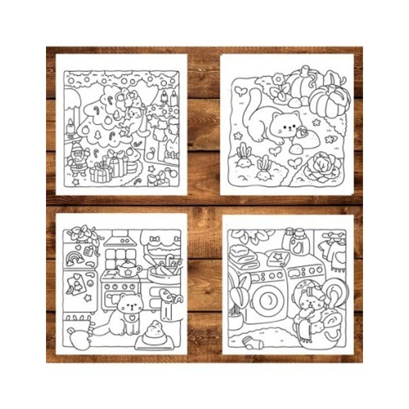 Carti si Birotica - Carti - Carti pentru copii - Carti de colorat - Carte de colorat antistres , 39 de ilustratii Cat Life, 84 pagini, A5 - Infinity.ro