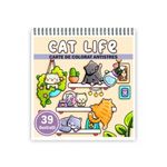 Carti si Birotica - Carti - Carti pentru copii - Carti de colorat - Carte de colorat antistres , 39 de ilustratii Cat Life, 84 pagini, A5 - Infinity.ro