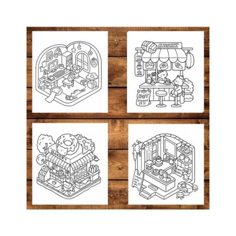 Carti si Birotica - Carti - Carti pentru copii - Carti de colorat - Carte de colorat antistres , 38 de ilustratii Little Corner, 82 pagini, A5 - Infinity.ro
