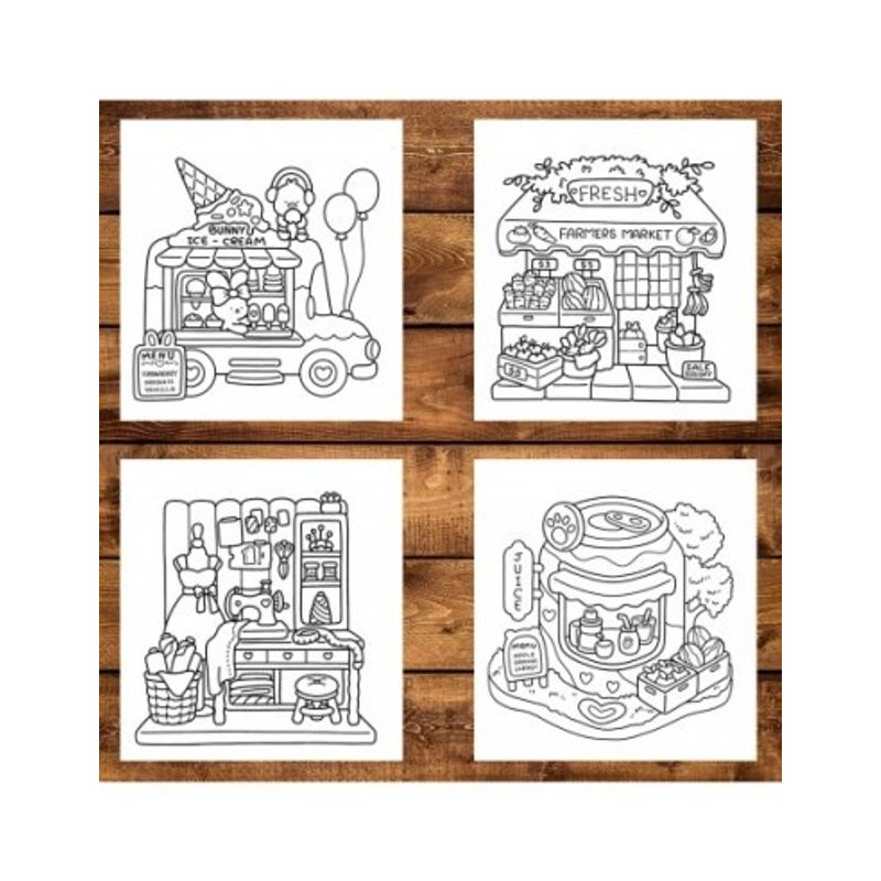 Carti si Birotica - Carti - Carti pentru copii - Carti de colorat - Carte de colorat antistres , 38 de ilustratii Little Corner, 82 pagini, A5 - Infinity.ro