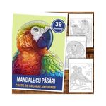 Carti si Birotica - Carti - Carti pentru copii - Carti de colorat - Carte de colorat antistres , 39 de ilustratii Mandale cu Pasari, 84 pagini, A5 - Infinity.ro