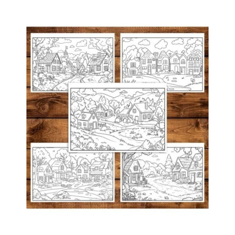 Carti si Birotica - Carti - Carti pentru copii - Carti de colorat - Carte de colorat antistres , 39 de ilustratii Orasele Micute, 84 pagini, A5 - Infinity.ro