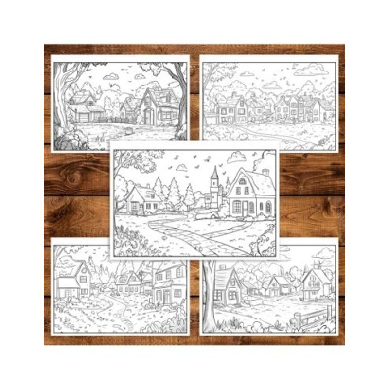 Carti si Birotica - Carti - Carti pentru copii - Carti de colorat - Carte de colorat antistres , 39 de ilustratii Orasele Micute, 84 pagini, A5 - Infinity.ro