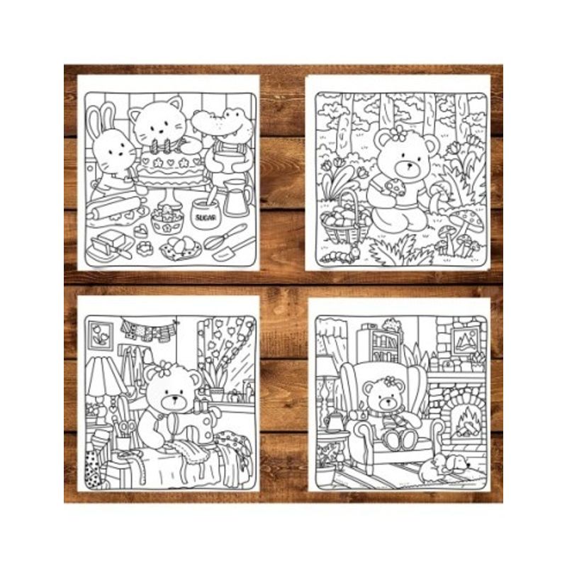 Carti si Birotica - Carti - Carti pentru copii - Carti de colorat - Carte de colorat antistres , 39 de ilustratii Cottage Friends, 84 pagini, A5 - Infinity.ro