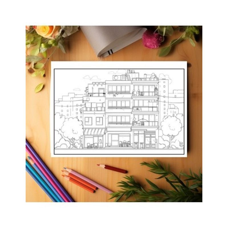 Carti si Birotica - Carti - Carti pentru copii - Carti de colorat - Carte de colorat antistres , 40 de ilustratii Apartamente - Volumul I, 86 pagini, A5 - Infinity.ro