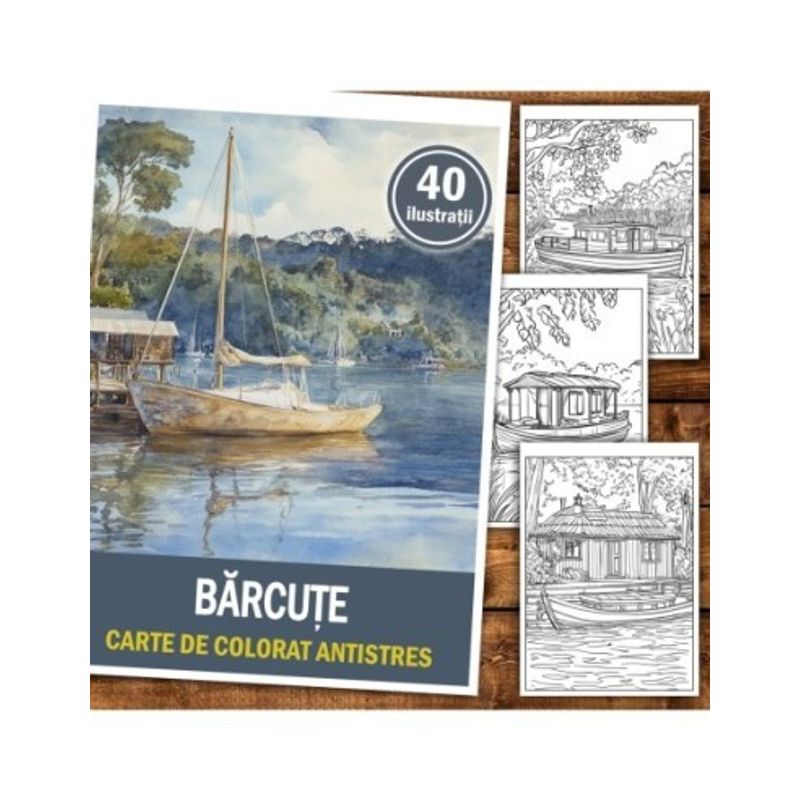 Carti si Birotica - Carti - Carti pentru copii - Carti de colorat - Carte de colorat antistres , 40 de ilustratii Barcute, 86 pagini, A5 - Infinity.ro