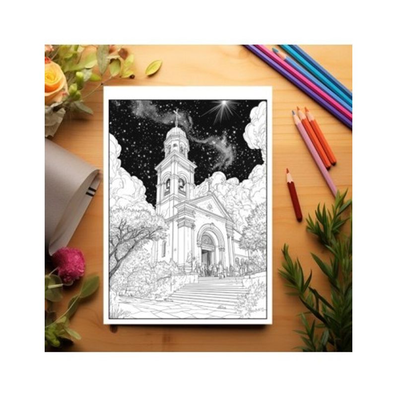 Carti si Birotica - Carti - Carti pentru copii - Carti de colorat - Carte de colorat antistres , 40 de ilustratii Bisericute, 86 pagini, A5 - Infinity.ro