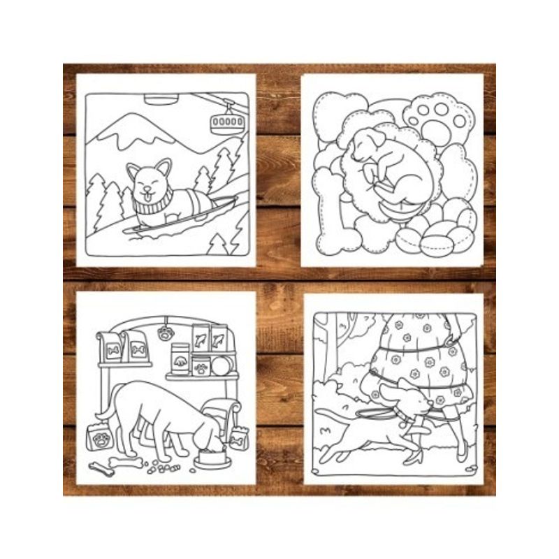 Carti si Birotica - Carti - Carti pentru copii - Carti de colorat - Carte de colorat antistres , 40 de ilustratii Barking Cute, 86 pagini, A5 - Infinity.ro