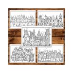 Carti si Birotica - Carti - Carti pentru copii - Carti de colorat - Carte de colorat antistres , 40 de ilustratii Casute Dragute, 86 pagini, A5 - Infinity.ro