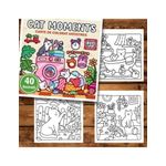 Carti si Birotica - Carti - Carti pentru copii - Carti de colorat - Carte de colorat antistres , 40 de ilustratii Cat Moments, 86 pagini, A5 - Infinity.ro