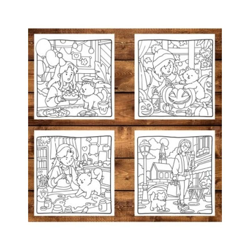 Carti si Birotica - Carti - Carti pentru copii - Carti de colorat - Carte de colorat antistres , 40 de ilustratii Cat and Chill, 86 pagini, A5 - Infinity.ro