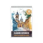 Carti si Birotica - Carti - Carti pentru copii - Carti de colorat - Carte de colorat antistres , 40 de ilustratii Cladiri Istorice, 86 pagini, A5 - Infinity.ro